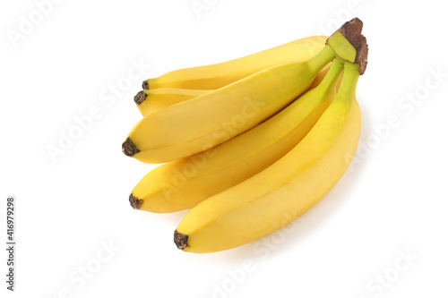 Several tasty bananas isolated on white