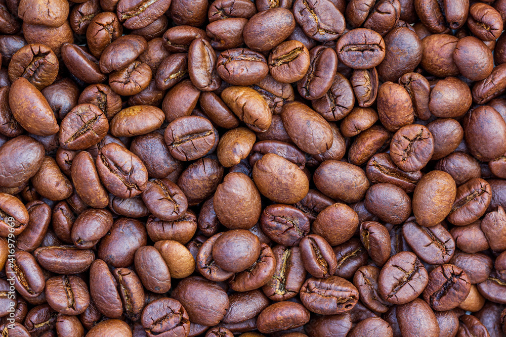 Fototapeta premium Roasted coffee beans for background