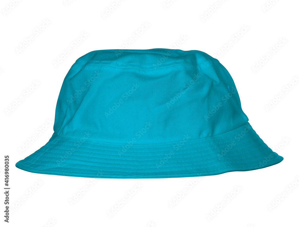 Visualize your design ideas easily with this Amazing Bucket Hat Mockup In  Blue Atoll Color, simple to apply for your amazing artwork. Stock Photo