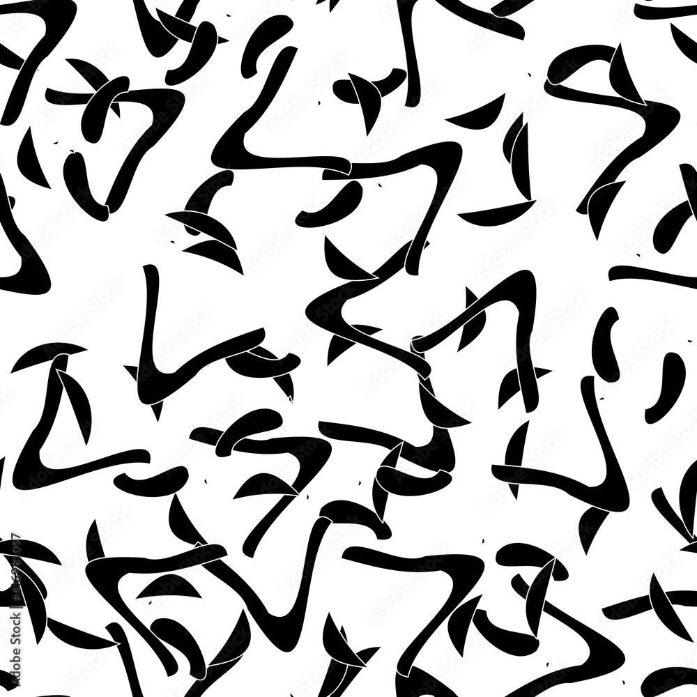 Seamless monochrome pattern of abstract elements Seamless monochrome pattern of abstract elements