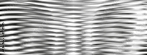 Monochrome futuristic chaotic background with linear texture with moire effect. Monochrome background saver for interior decor, wall panel, mobile apps, business card, image of blog. 