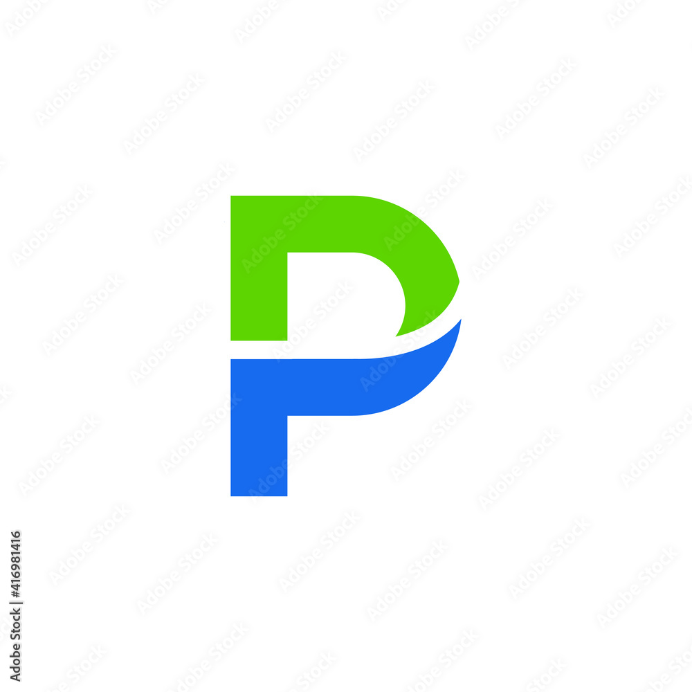 P logo design with geometry P logo design with geometry