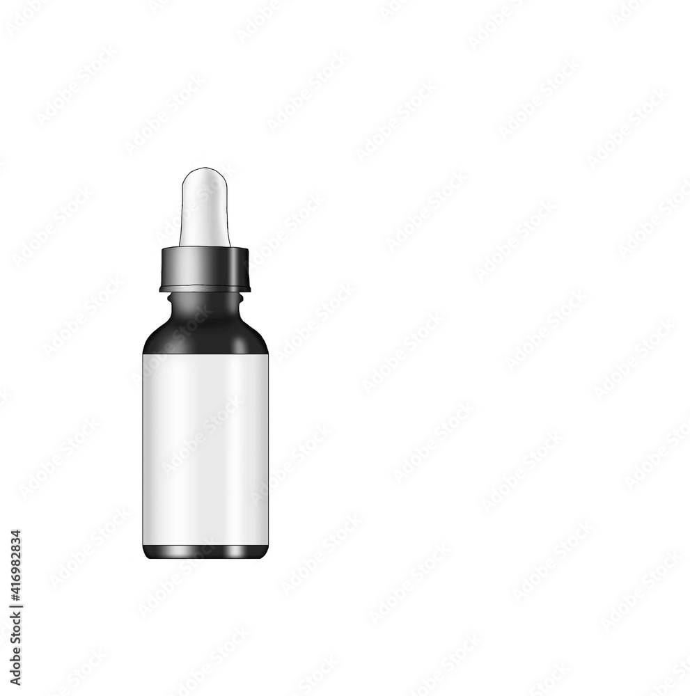 Flacon ambre noir étiquette Flacon ambre noir étiquette