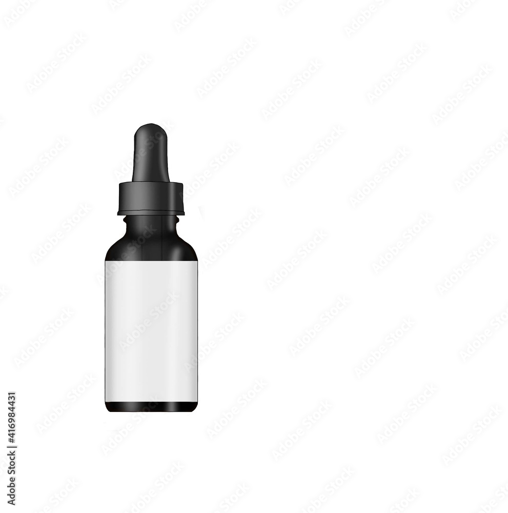 Flacon ambre noir étiquette Flacon ambre noir étiquette