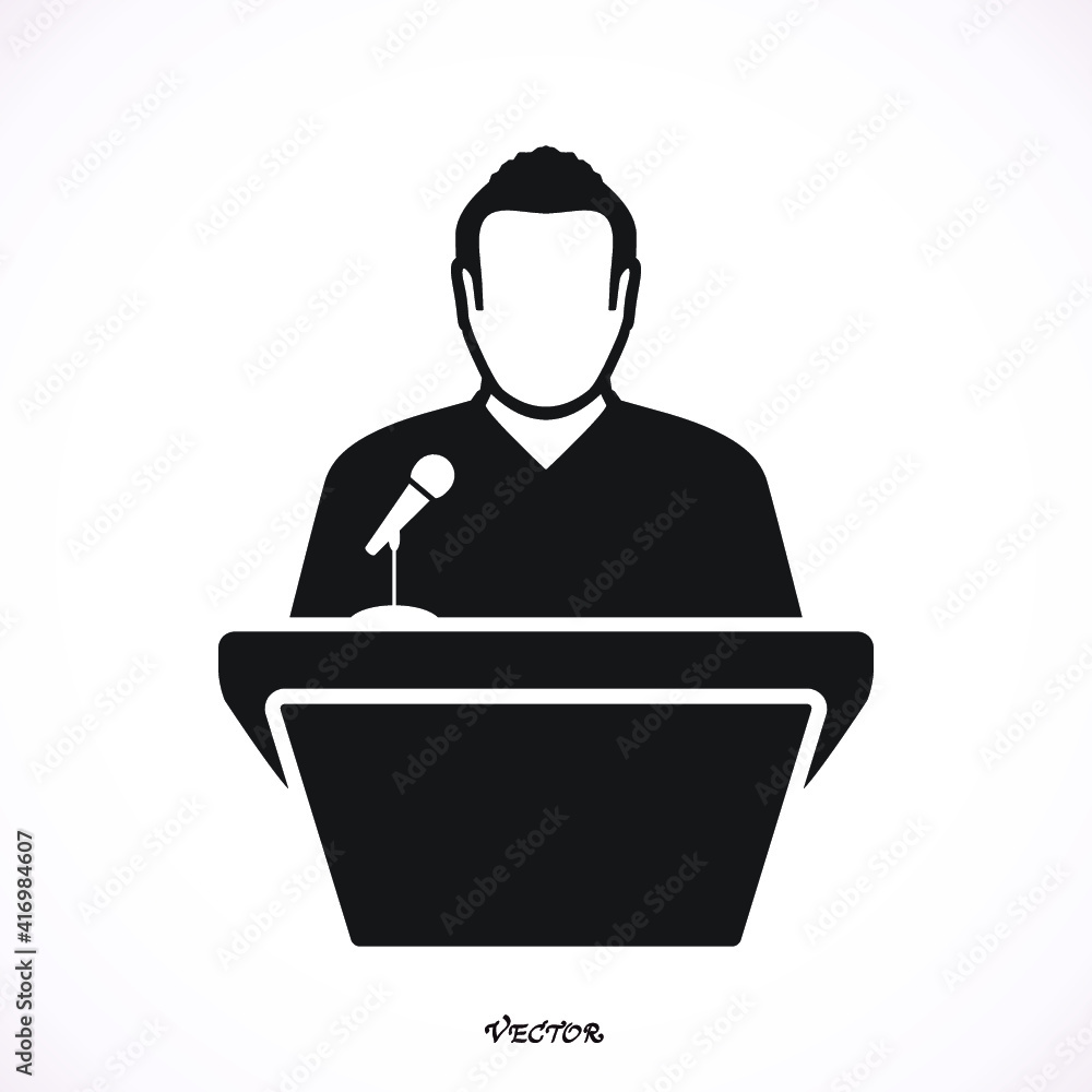 Illustration of speaker icon on white background