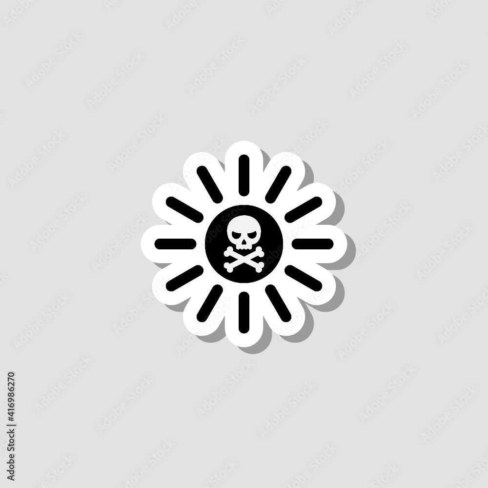Death sun radiation sticker icon Death sun radiation sticker icon