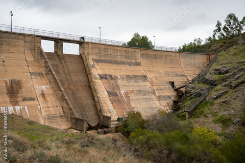 Wallpaper Mural Penha Garcia Dam on a cloudy day with tree nature landscape, in Portugal Torontodigital.ca