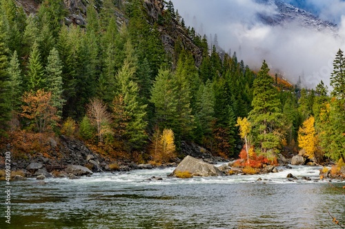 Winter arrives in the fall landscape