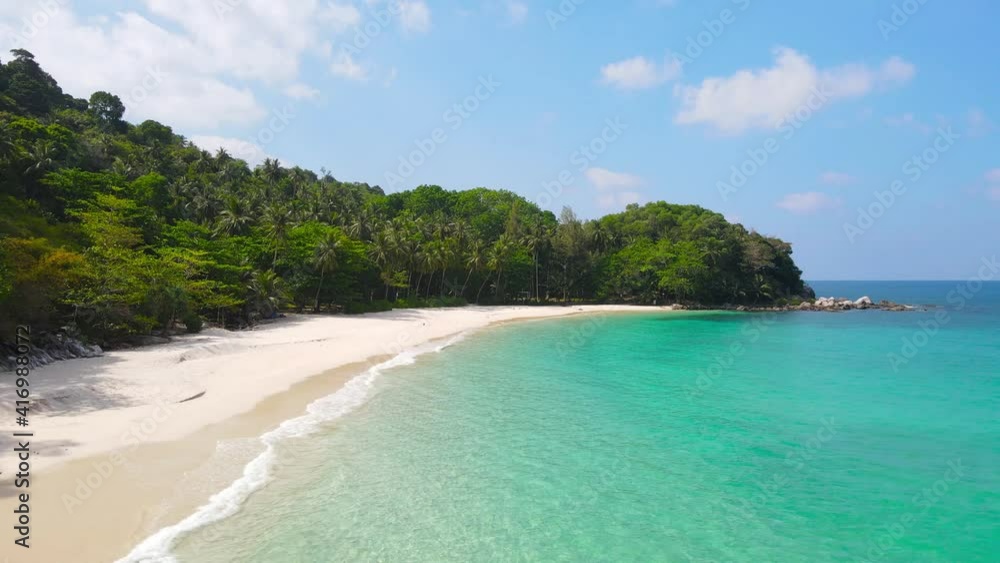 Beach aerial view. white sand beach top view. Aerial view of the beautiful sea with waves at sunny day. Summer holiday idyllic. Beach aerial view. white sand beach top view. Aerial view of the beautiful sea with waves at sunny day. Summer holiday idyllic.