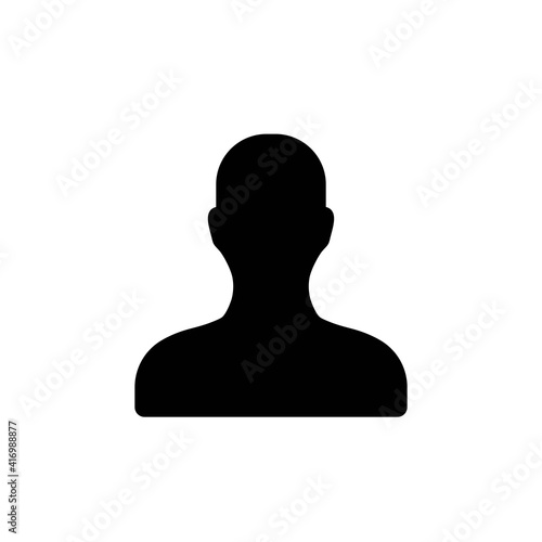 User account sign line icon in black. Avatar symbol. Illustration on white background. Trendy modern profile sign in flat style, for app, graphic design, web, site, ui, ux, mobile. Vector EPS 10