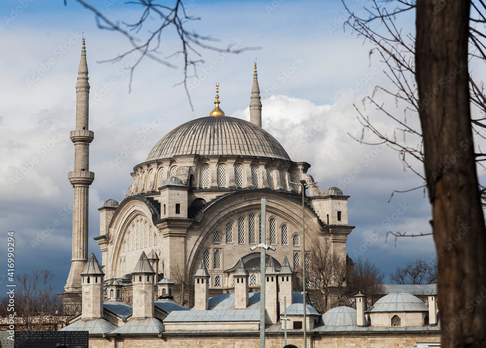 Nuruosmaniye mosque,beautiful cluods behind.Istanbul
Turkish landmark.