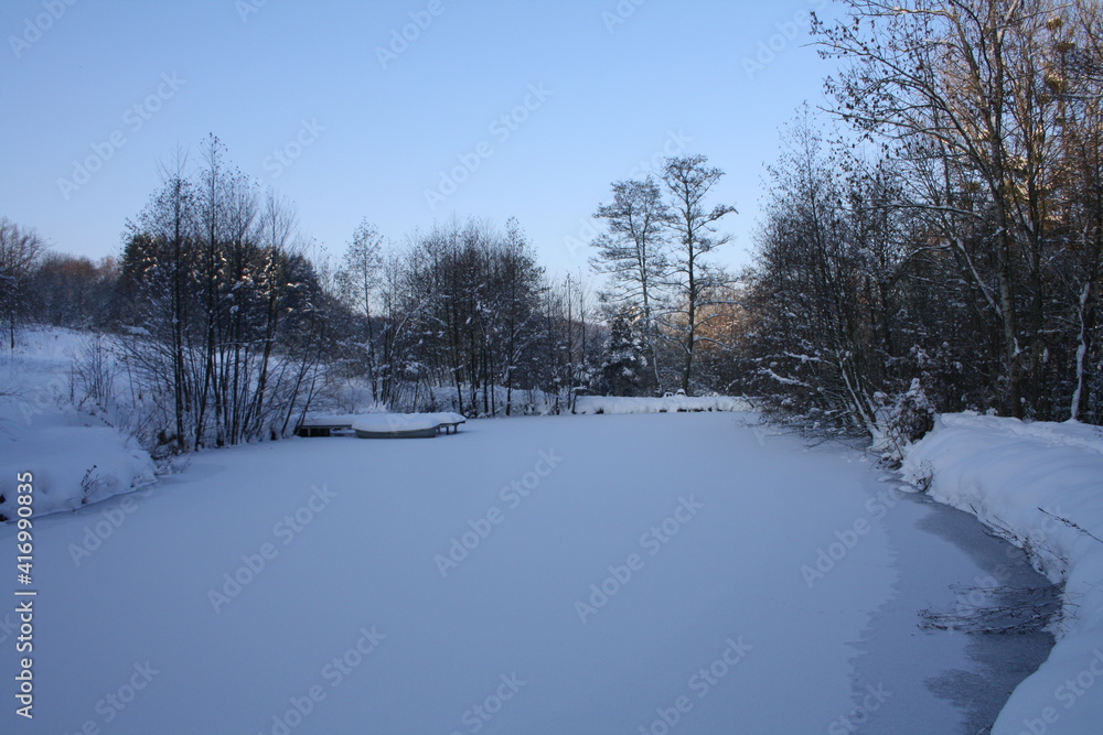 winter landscape with river winter landscape with river