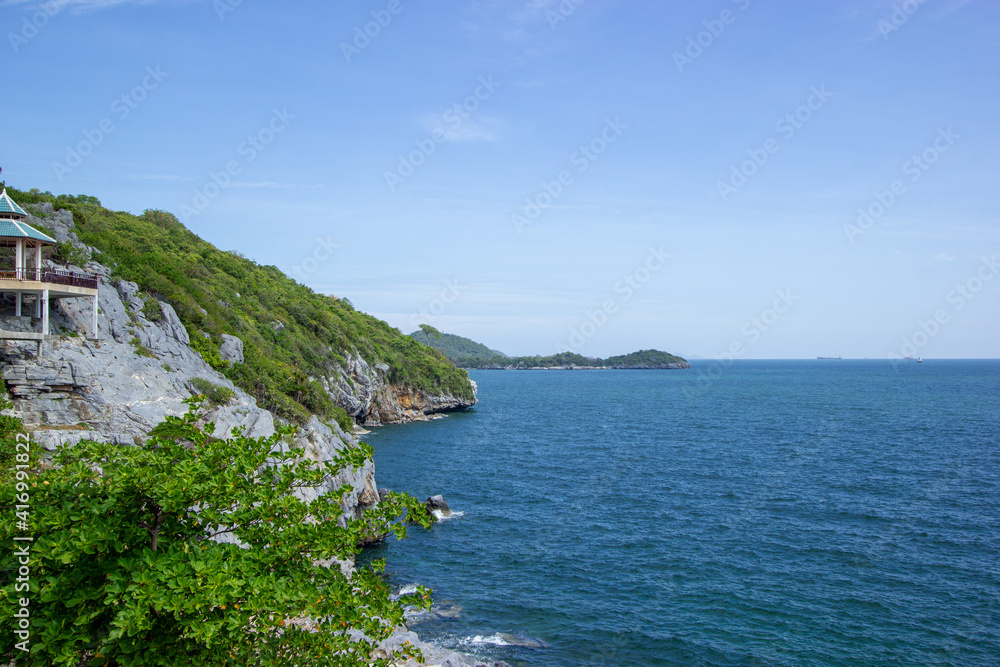 view of the coast of the region sea ,tropical island , Koh SiChang, Chon Buri, Thailand
