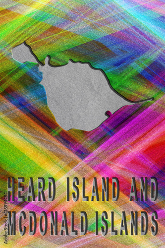 Map of Heard Island and McDonald Islands, colorful background photo