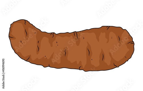 Poo feces clip-art. Human or dog stool icon isolated on white. Vector cartoon illustration.