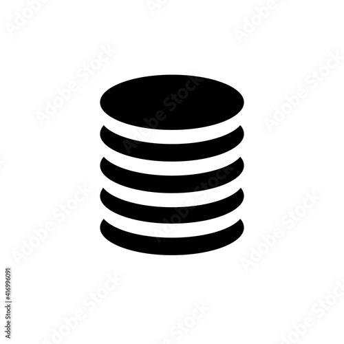Dollar, cent coins stack Icon isolated on white background. Line money symbol for business web site design, logo, app, UI. Sign illustration in flat style. Vector EPS 10
