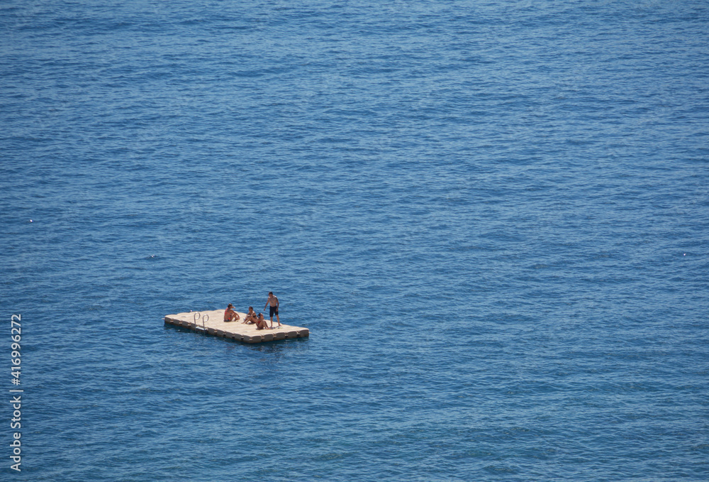 platform with people on the sea