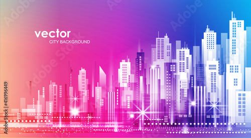 City background with architecture, skyscrapers, megapolis, buildings, downtown.