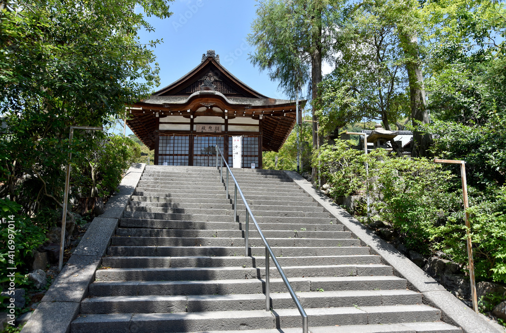 Obraz premium 宇治神社 参道と拝殿 京都府宇治市