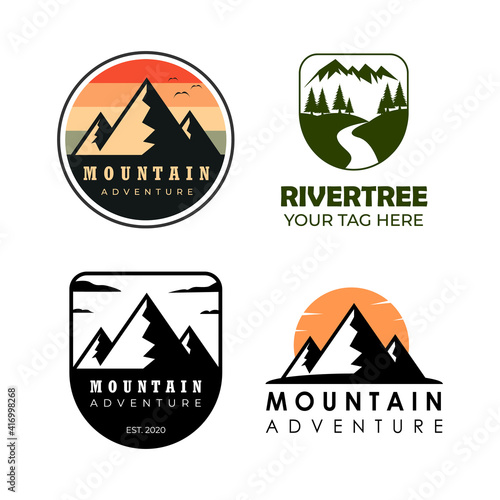 mountain set collection logo vintage