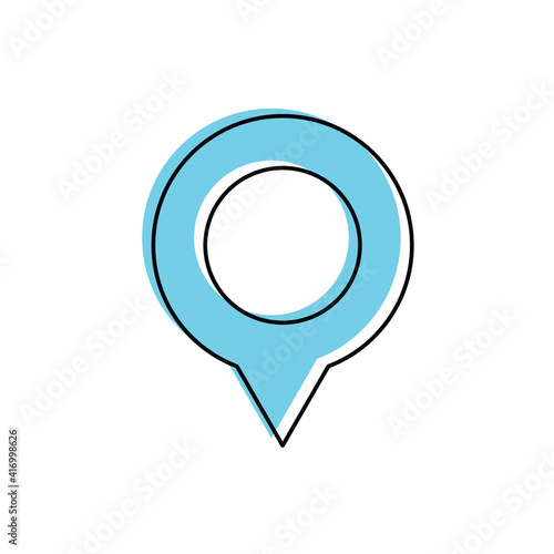  blue map point icon vector 