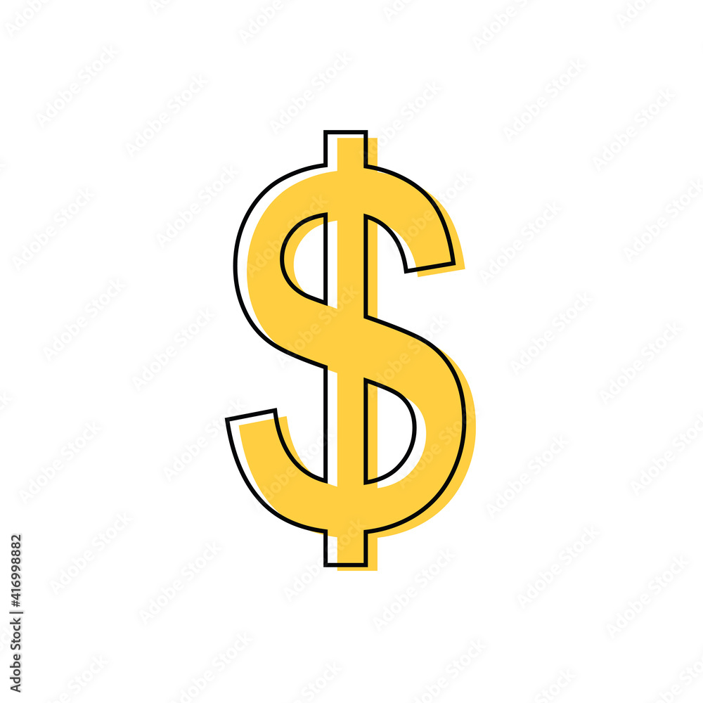 colour icon dollar . dollar sign. vector colour icon dollar . dollar sign. vector