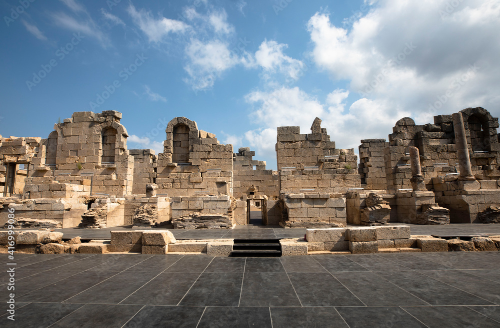 Ruins of ancient city of Patara in Antalya, Turkey. The capital of Lycian cities.
