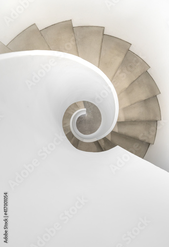 White spinning stairs