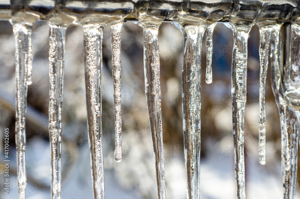 icicles on a white icicles on a white