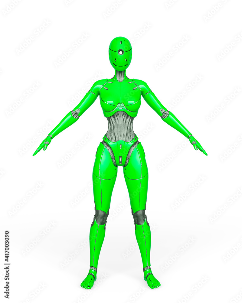 gynoid is the super fembot in white background gynoid is the super fembot in white background