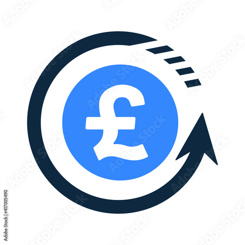 Chargeback money back arrow update icon. Vector graphics.