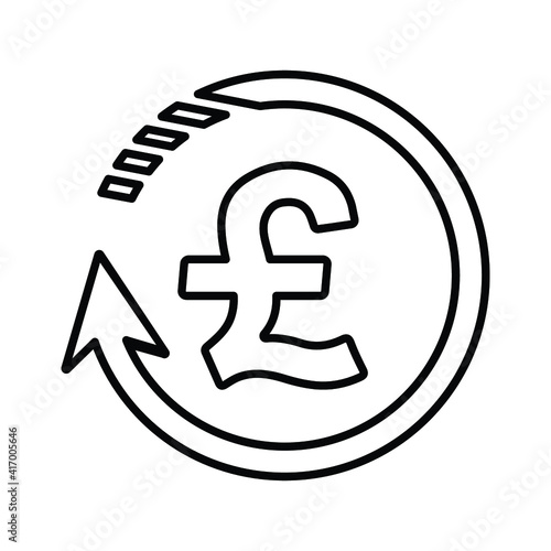 Chargeback money back arrow update line icon. outline design.