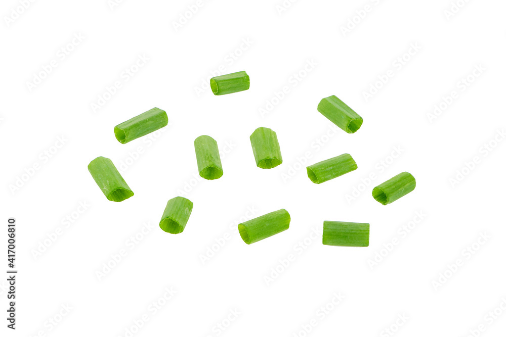 Spring onions isolated on white background