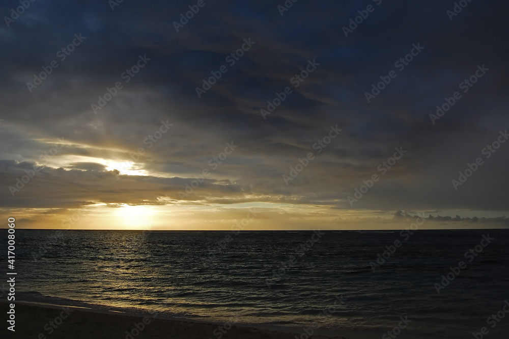 Dramatic sunrise over the ocean Dramatic sunrise over the ocean