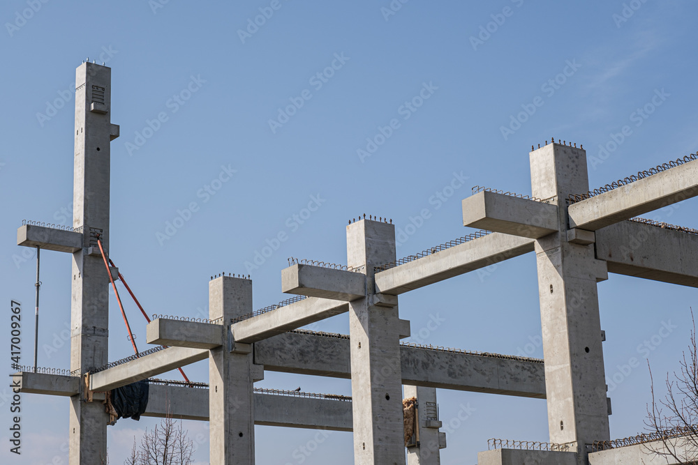 concrete beams on construction site concrete beams on construction site
