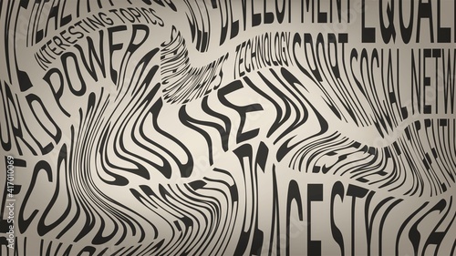 Background with distorted liquid text and sepia effect