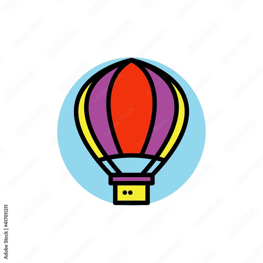 Naklejka premium hot balloons filled outline Icon.carnival and tool vector illustration on white background