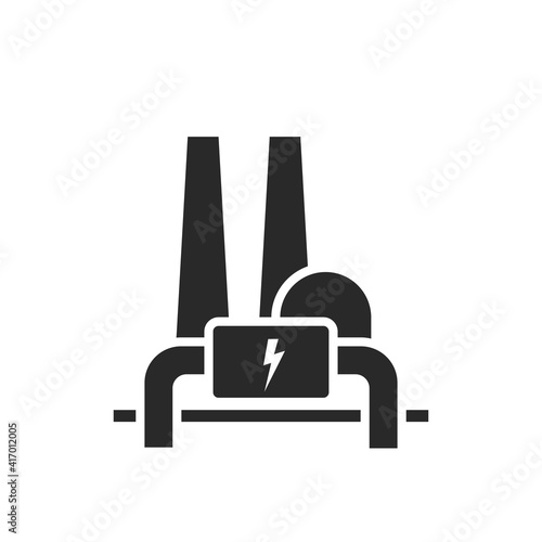 geothermal power plant icon. environment, eco friendly, sustainable and renewable energy symbol. isolated vector image