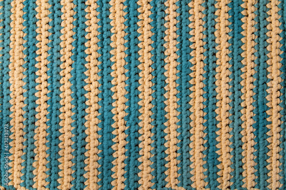 mat made of textile yarn, tied with your own hands mat made of textile yarn, tied with your own hands