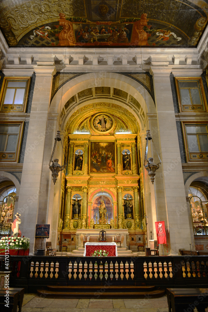 Obraz premium Sao Roque Church (Portuguese: Igreja de Sao Roque) in Lisbon, Portugal. This church is completed in 16th century with Baroque style.