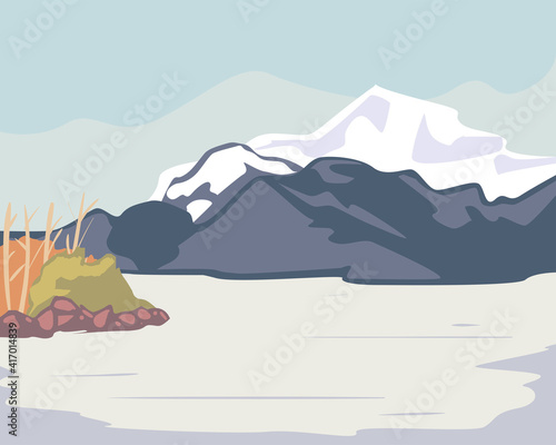 landscape of iceberg mountain vector design