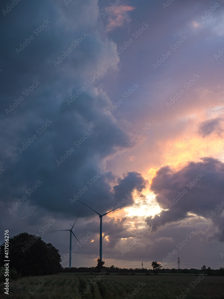 Dramatic Sky with clods at sunset or sunrise