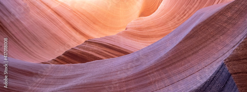 Colorful and abstract sandstone walls - different colors and structures. Famous Antelope Canyon near Page, Arizona.