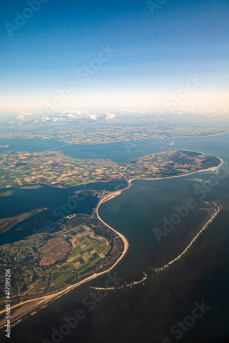 aerial view of the shore of the netherlands