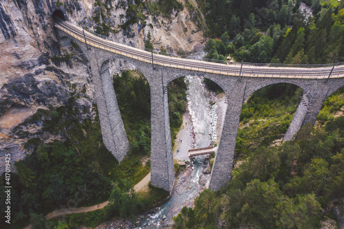 Obraz na płótnie Landwasser viaduct, Switzerland w salonie