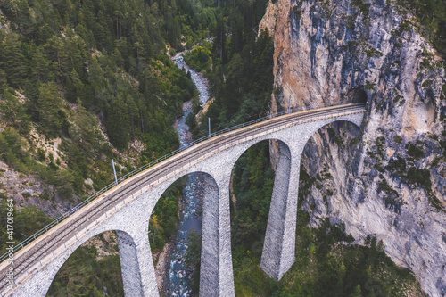 Obraz na płótnie Landwasser viaduct, Switzerland w salonie