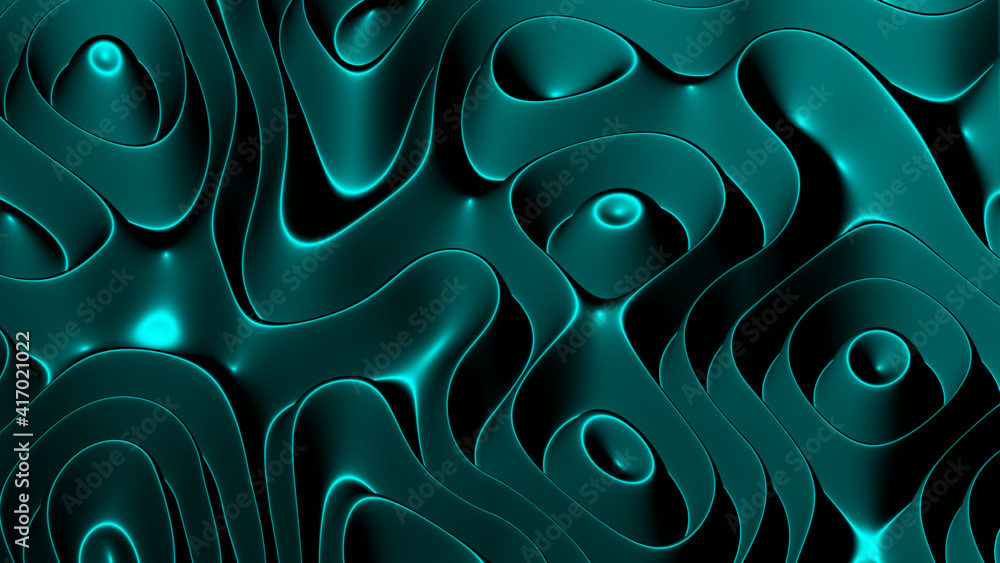 3D illustration of of rows of colorful stripes rippling 3D illustration of of rows of colorful stripes rippling