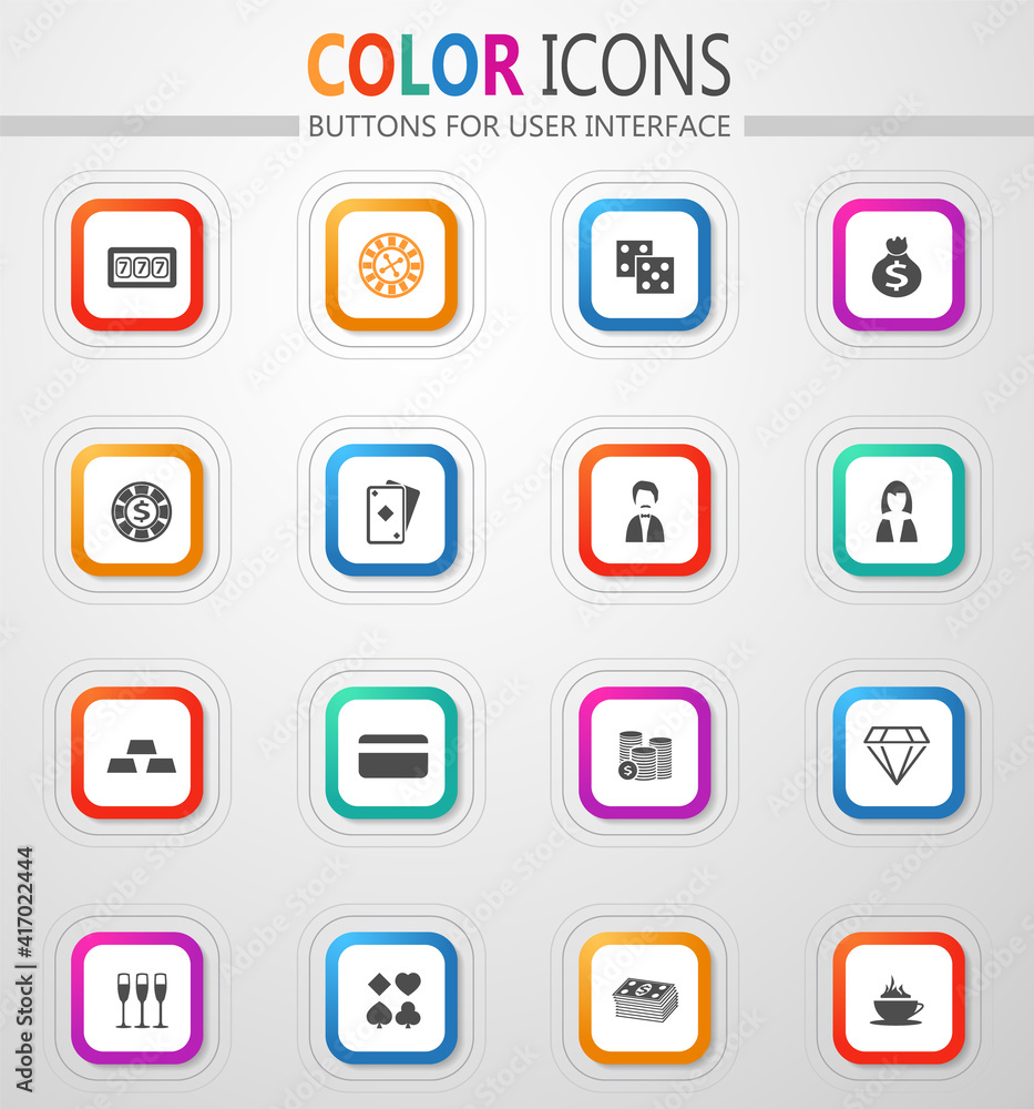 Casino and gambling icon set Casino and gambling icon set
