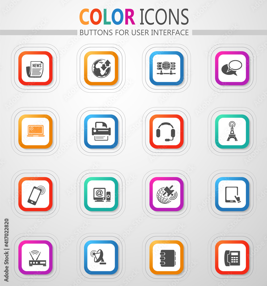 Communication technology icon set Communication technology icon set