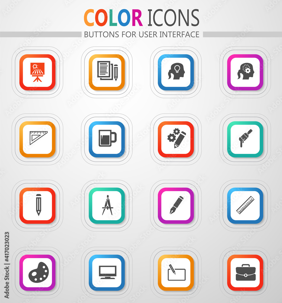 Creative process icon set Creative process icon set